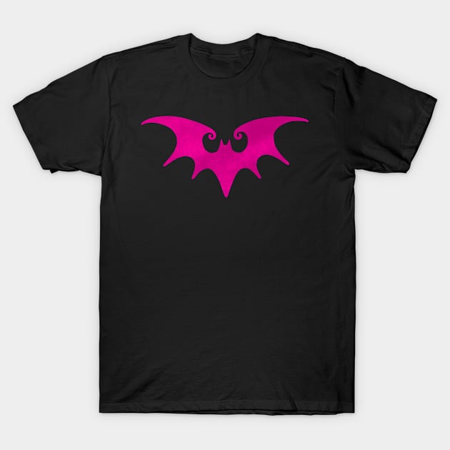 Spooky Cerise Pink Bat T-Shirt by UndrDesertMoons